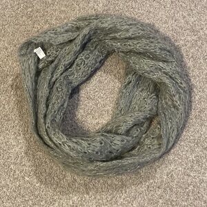 Gray Knit Infinity Scarf